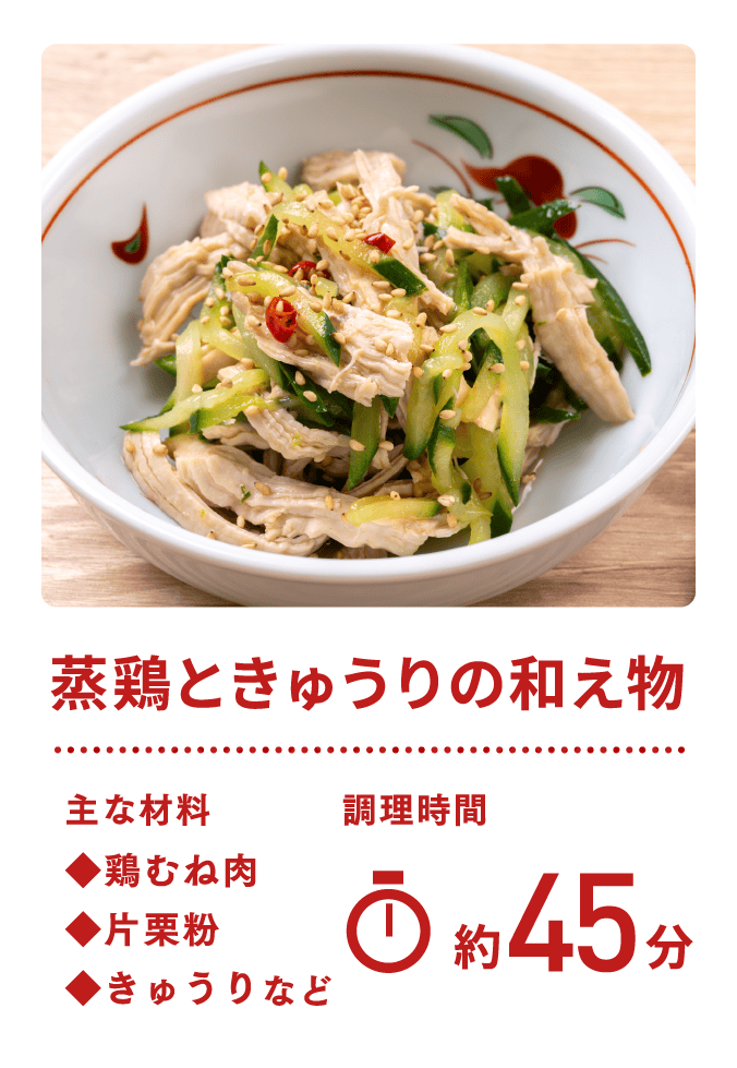 蒸鶏ときゅうりの和え物